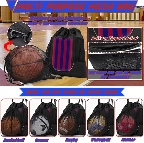 STAY GENT Drawstring Basketball Backpack for Boys, Foldable Soccer Backpack Gym Bag Sackpack Sports Sack with Detachable Ball Mesh Bag for Volleyball Baseball Yoga in Kuwait