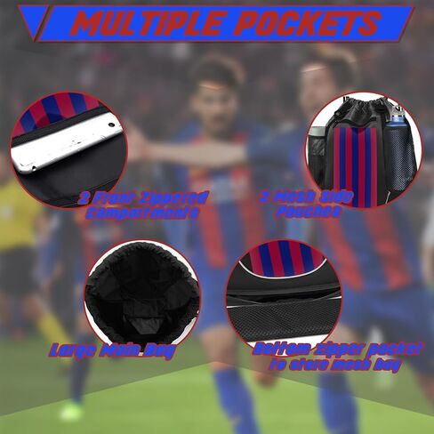 STAY GENT Drawstring Basketball Backpack for Boys, Foldable Soccer Backpack Gym Bag Sackpack Sports Sack with Detachable Ball Mesh Bag for Volleyball Baseball Yoga in Kuwait