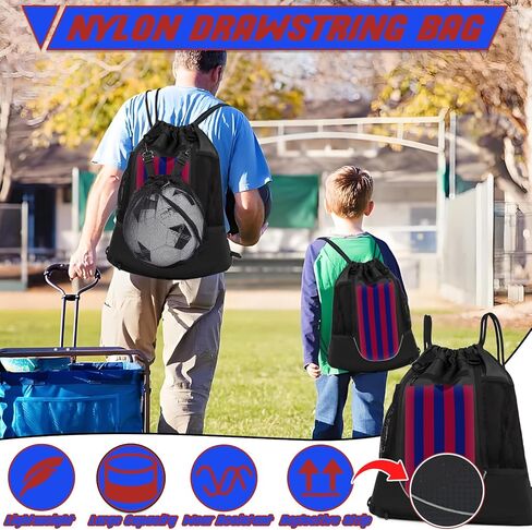 STAY GENT Drawstring Basketball Backpack for Boys, Foldable Soccer Backpack Gym Bag Sackpack Sports Sack with Detachable Ball Mesh Bag for Volleyball Baseball Yoga in Kuwait