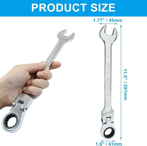 12mm Flex-Head Ratchet Wrench, Metric Ratcheting Wrench Spanner Reversible Ratcheting Wrench Flex-Head Ratcheting Combination Wrench in Kuwait
