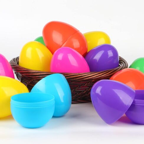 NEWBEA Jumbo Easter Eggs, 18Pcs Large Fillable Easter Egg 6 Inch Assorted Colors, Gaint Easter Eggs Plastic for Hunt Party Supplies, Large Enough to Hold Toys, Candy and Stuffed Animals in Saudi Arabia