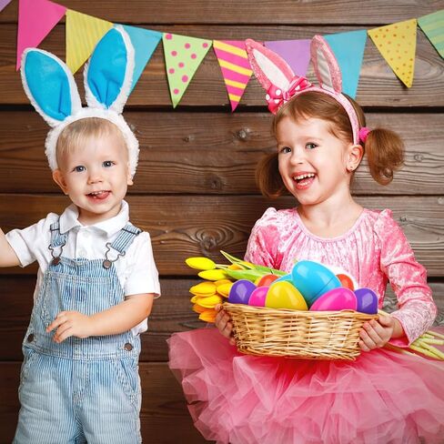 NEWBEA Jumbo Easter Eggs, 18Pcs Large Fillable Easter Egg 6 Inch Assorted Colors, Gaint Easter Eggs Plastic for Hunt Party Supplies, Large Enough to Hold Toys, Candy and Stuffed Animals in Saudi Arabia