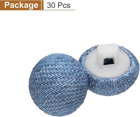 HARFINGTON 30pcs 24L Fabric Cloth Covered Button 15mm 5/8" Plastic Shank Round Sewing DIY Buttons Craft Replacement Button for Sewing Clothing Suits Coats Blouses Sweaters, Black in Saudi Arabia