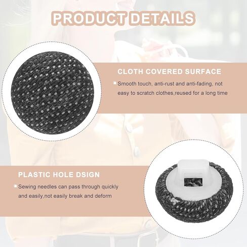 HARFINGTON 30pcs 24L Fabric Cloth Covered Button 15mm 5/8" Plastic Shank Round Sewing DIY Buttons Craft Replacement Button for Sewing Clothing Suits Coats Blouses Sweaters, Black in Saudi Arabia