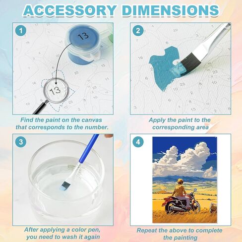 Heibago Paint by Numbers Kit للبالغين 12 "x16" قماش مؤطر و Wooden Easel و Diy Acrylic Paint بأرقام أرقام للمبتدئين للمبتدئين ، والورود الساحلية للفنون الرسم والحرف اليدوية لديكور الجدار المنزلي in Kuwait