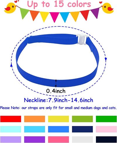 PET SHOW 150 Pack Dog Bow Tie Straps DIY Extension Strap with Adjustable Buckles 15 Colors Available Suitable for Almost All Types of Dog Bow Ties Cat Pets Neckties Accessories with Clips in Kuwait