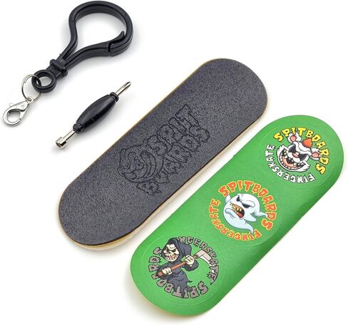 SPITBOARDS® 34 x 96 mm Wood Fingerboard Complete Set-Up, Pre Assembled, 5-Layers Wood, Pro Trucks with Lock Nuts, CNC Bearing Wheels, Real Wear Graphics, Lasered Foam Grip Tape, Pink Mushrooms in Saudi Arabia
