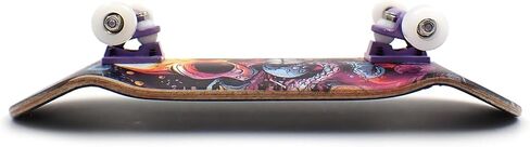 SPITBOARDS® 34 x 96 mm Wood Fingerboard Complete Set-Up, Pre Assembled, 5-Layers Wood, Pro Trucks with Lock Nuts, CNC Bearing Wheels, Real Wear Graphics, Lasered Foam Grip Tape, Pink Mushrooms in Kuwait