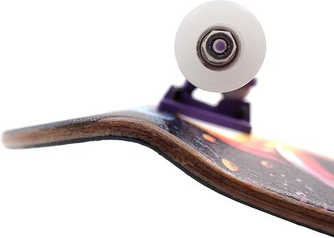 SPITBOARDS® 34 x 96 mm Wood Fingerboard Complete Set-Up, Pre Assembled, 5-Layers Wood, Pro Trucks with Lock Nuts, CNC Bearing Wheels, Real Wear Graphics, Lasered Foam Grip Tape, Pink Mushrooms in Kuwait