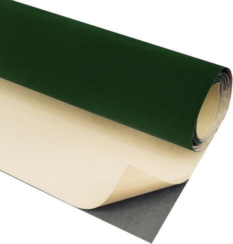 Helloocolor 17 "W x 118" L Velvet Fabric ، خضراء ، صلبة ، مقاومة للماء ، درج المجوهرات ، خزانة ، خزانة ملابس in Kuwait