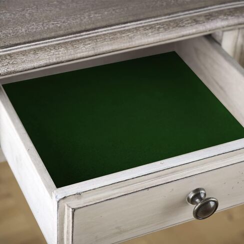 Helloocolor 17 "W x 118" L Velvet Fabric ، خضراء ، صلبة ، مقاومة للماء ، درج المجوهرات ، خزانة ، خزانة ملابس in Kuwait