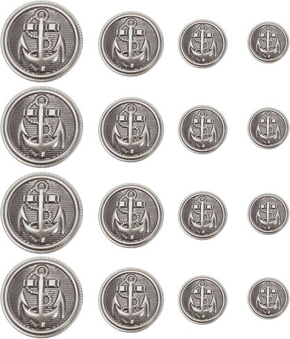 أزرار Lord of the Tools 40pcs أزرار السترة المعدنية الزر العتيقة مجموعة الأزرار سبيكة أزرار أزرار خمر مجموعة ملحقات الملابس للمعاطف السترات الموحدة in Saudi Arabia