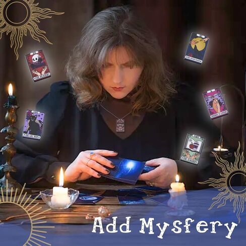 DICOSMETIC 20Pcs 10 Colors Tarot Charms Bulk Acrylic Tarot Pendant Good Luck Amulet Pendant Cat Skull Art Painting Card Charm Divation Tarot Card Charm for DIY Jewelry Making, Hole: 1.8mm in Saudi Arabia