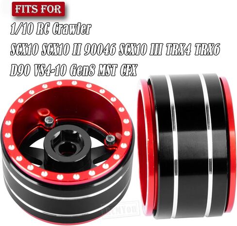 RC 1.9 Tires & 1.9 Beadlock Wheels Adjustable 4 Offsets Rims for 1/10 TRX4 TRX6 SCX10 D90 Gen8 VS4-10 MST CFX RC Crawler Car,1.9 Beadlock Wheels Adjustable 4 Negative Offsets Rims,Black in Saudi Arabia