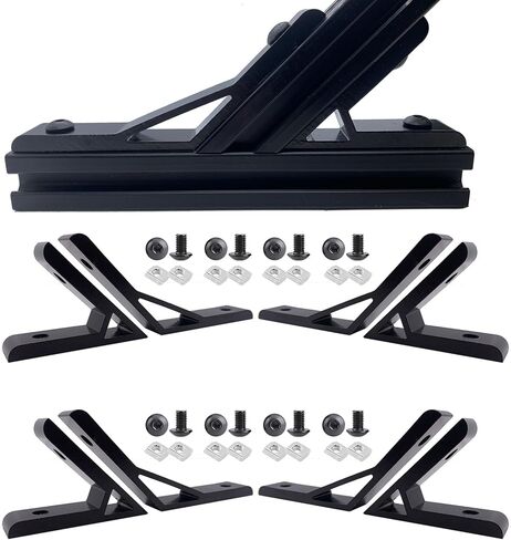 10Sets Black Heavy Duty 2020 Aluminum Extrusion Corner Brackets 20 Series Extrusion Connectors with 10PCS 2020 Aluminum Extrusion Profiles T Slot L Bracket 20PCS Screws 2020 T Nut in Saudi Arabia