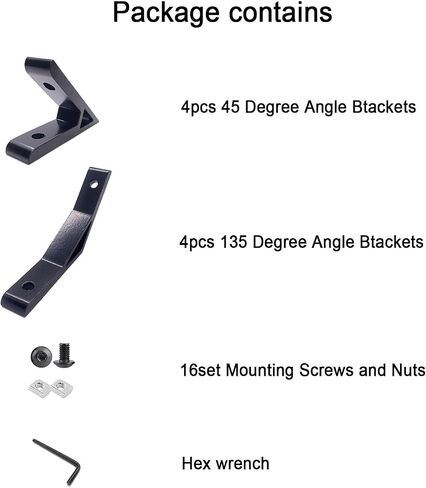 10Sets Black Heavy Duty 2020 Aluminum Extrusion Corner Brackets 20 Series Extrusion Connectors with 10PCS 2020 Aluminum Extrusion Profiles T Slot L Bracket 20PCS Screws 2020 T Nut in Saudi Arabia