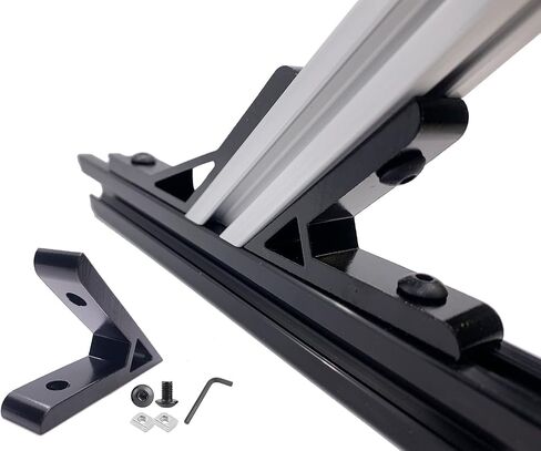 10Sets Black Heavy Duty 2020 Aluminum Extrusion Corner Brackets 20 Series Extrusion Connectors with 10PCS 2020 Aluminum Extrusion Profiles T Slot L Bracket 20PCS Screws 2020 T Nut in Saudi Arabia