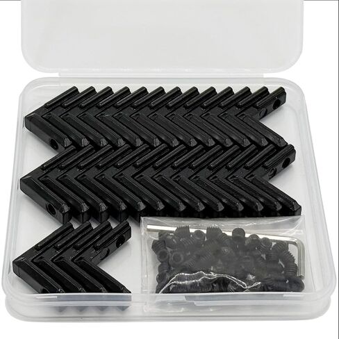 10Sets Black Heavy Duty 2020 Aluminum Extrusion Corner Brackets 20 Series Extrusion Connectors with 10PCS 2020 Aluminum Extrusion Profiles T Slot L Bracket 20PCS Screws 2020 T Nut in Saudi Arabia