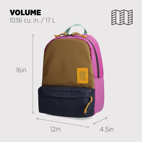 Topo Designs Dash Pack, Lightweight Laptop Backpack, 100% Recycled Materials, Fair Wear + WRAP Certified, 17L (Grid) in Kuwait