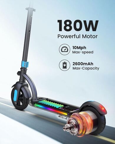 Gyroshoes Electric Scooter for Kids – 3-Speed Adjustable, Kids Electric Scooter with LED Display, Electric Brake, Colorful Lights, Lightweight Design in Saudi Arabia