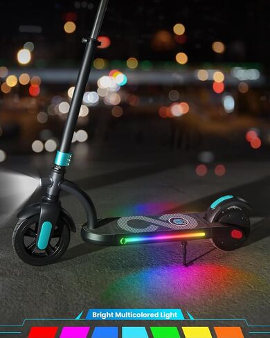 Gyroshoes Electric Scooter for Kids – 3-Speed Adjustable, Kids Electric Scooter with LED Display, Electric Brake, Colorful Lights, Lightweight Design in Saudi Arabia