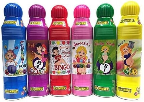 Lucky Lady Bingo Daubers للبالغين - عبوات من 6 أقلام بنغو بألوان متنوعة - تطبيق سلس ومتساوي، تركيبة غير قابلة للتنقيط وسريعة الجفاف، ملحقات Bingo - مصنوعة من حبر Dab-O-Ink Bingo Dauber in Saudi Arabia
