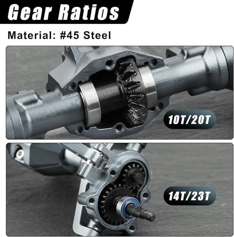 Aluminum Portal Axles Set for 1/18 RC Rock Crawler Redcat Ascent-18 – Front & Rear Axles with Steel Gears, Aluminum Housing, Servo Mount & Steering Links Upgrade Kit in Kuwait