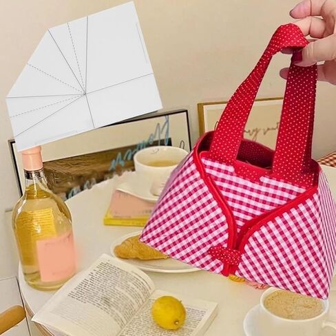 قابلة للطي سلة سلة خياطة النسيج ، قالب خياطة حقيبة اليد الشفافة أكريليك DIY ، حاكم خياطة حقيبة اليدين. in Kuwait