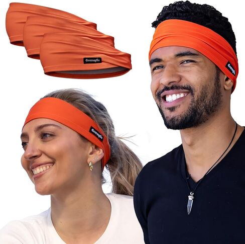 Sweatband for Men and Women - Unisex Headband That Wicks Moisture and Eliminates Excess Sweat - Running, Sports, Football, Triathlons, Construction, Yoga, Gym in Kuwait