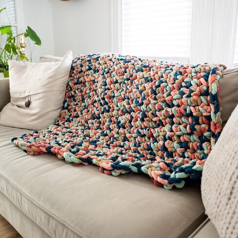 Lion Brand Grand Yarn Cover Story Shice & Incall ، بطانية خيوط ، حقول الخزامى ، 1 حزمة in Kuwait