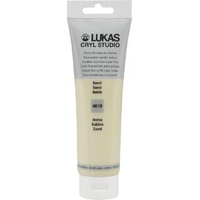 Lukas Cril Studio Artist Acrylic Paint ، Sand ، 125 مل أنبوب - دهانات أكريليك عالية الصبغة لطلاء قماش ، أعمال كبيرة الحجم - التخلص المتوسطة ، قابلة للتجفيف بالماء ، تجفيف سريع