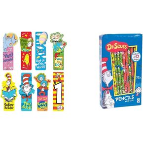 Raymond Geddes Dr. Seuss Incentive Bookmarks (Pack of 50) & Raymond Geddes Dr Seuss Number 2 Pencils for Kids 72 Count (Pack of 1)