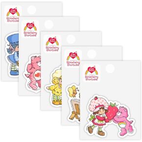 Strawberry Shortcake® x Care Bears® (Berry Beary Besties) Limited Edition 5-Pack Sticker Bundle - Waterproof Stickers for Water Bottles and Laptops