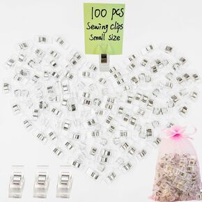 100 PCS Small Size Sewing Clips Clear Color Quilting Clips, Multipurpose Fabric Clips, Sewing Supplies, Crafting Tools, Photo Clips