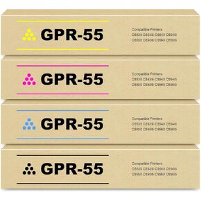 GPR55 GPR-55 Toner Cartridge 4-Pack Compatible GPR 55 Toner Replacement for Canon GPR55 Toner for imageRUNNER C5535i C5540i C5550i C5560i Printers