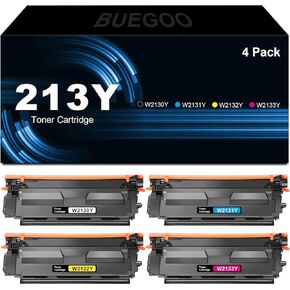 Buegoo 213y خراطيش الحبر 4 حزمة متوافقة مع W2130y W2131Y W2132Y W2133Y TONER لمؤسسة الألوان 5700DN التدفق MFP 5800ZF 6800ZF MFP 5800DN 6700DN X58045DN X58045Z PRINTERS