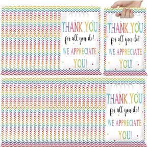 Yinder 50 PCS نقدر لك الهدايا أكياسًا كبيرًا ، شكرًا لك أكياس Goody البلاستيكية مع مقابض موظفي الموظفين.