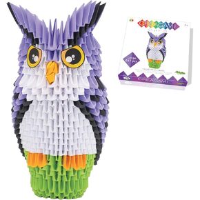 Creagami Owl Origami Set - Large (657-piece) 3D Modular Paper Folding Kit for Art and Craft Lovers Ages 7 - Adult