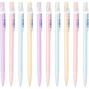 Cute Mechanical Pencil (Pack of 10) - 0.5 mm, Assorted Pastel Colors, Smooth Writing, Refillable, Ideal for School, Office, Drawing, Sketching, Note-Taking & Preppy School Supplies