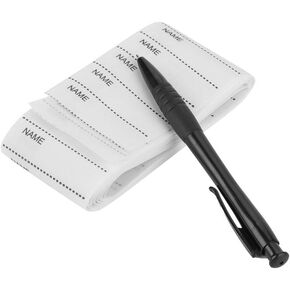 200Pcs Name Labels, Washable White Sewing Woven Custom Name Cloth Stickers Personalized Clothing Name Tags Writable Iron on Clothing Labels for Nursing Homes Kindergartens