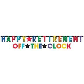 Officially Retired Multicolor Celebration Jumbo Letter Paper Banner Kit (1-12' x 10" & 1-6' x 4") - Pack Of 2 - Perfect For Retirement Parties & Events