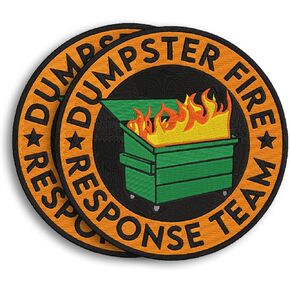 Maianey (Set 2 PCS) Dumpster Fire Response Team Patch Dumpster Fire On On Patch Funny Dumpster Fire Meme Gag Giftations Decorations Patches Patches Patches for Backpacks Jeans Juns Hat T-Shirt T-Shirt