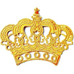 Th Princess Gold Golden Crown Cute Cartoon Logo Thebique Servidique On Iron on Patch for Backpacks Jeans Juploy Clothing Assume