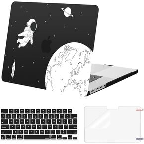 MOSISO Compatible with MacBook Pro 16 inch Case 2025 2024 2023 2022 2021 M4 M3 M2 M1 A3403 A3186 A2991 A2780 A2485 Pro Max Chip, Plastic Hard Shell&Keyboard Cover&Screen Protector, Astronaut & Moon