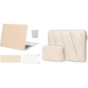 Moseso متوافق مع Macbook Air Case 13 Inch Case 2022-2018 A2337 M1 A2179 A1932 ، غلاف القشرة الصلبة ولوحة المفاتيح ، حقيبة التخزين وغطاء كيس متحرك مع علبة صغيرة ومشمش ورمال
