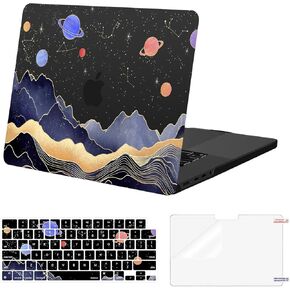 MOSISO Compatible with MacBook Pro 16 inch Case 2025 2024 2023 2022 2021 M4 M3 M2 M1 A3403 A3186 A2991 A2780 A2485 Pro Max, Plastic Hard Case&Keyboard Cover&Screen Protector, Space Planets&Mountains