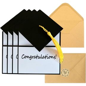 Jxueych Graduation 2025 Money Holder Congratulations Card with Envelope | Cap & Tassel Design | Congrats Gift for Graduate