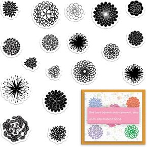 ALIBBON 18Pcs Samll Flowers Clear Stamps for Card Making and Photo Album Decorations, Various Spring Summr Flowers Dandelion Transparent Silicone Rubber Stamps for Card Making and DIY Scrapbooking