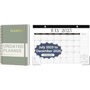 Undated Weekly Planner and 2025-2026 Calendar