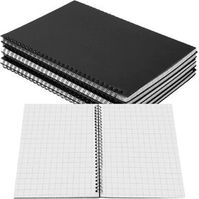 6 Pack Graph Paper Spiral Notebooks 2x2 (2 Squares Per Inch) 7.3" x 10" Large Grid Paper Pad B5 160 Pages Graphing Paper Math Graphing Paper for Square Paper Work School